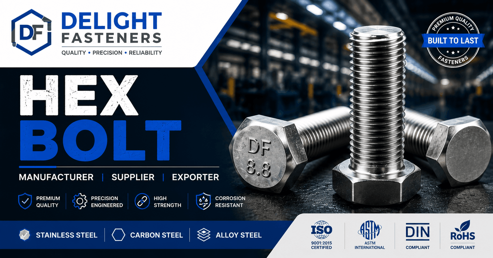 Read more about the article Hex Bolt Manufacturer, Supplier & Exporter in India