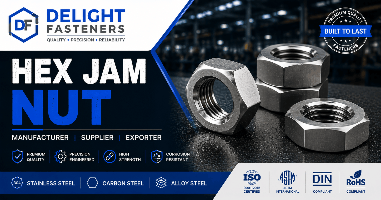 You are currently viewing Hex Jam Nut Manufacturer, Supplier & Exporter in India