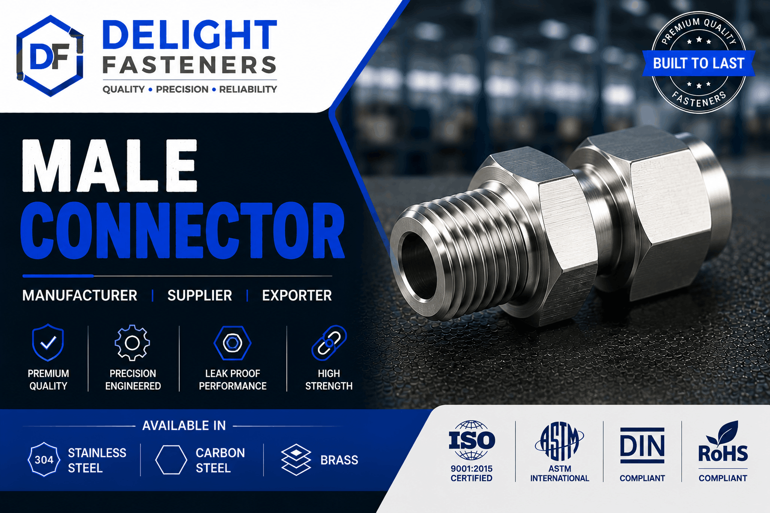 Read more about the article Male Connector Manufacturer, Supplier & Exporter in India
