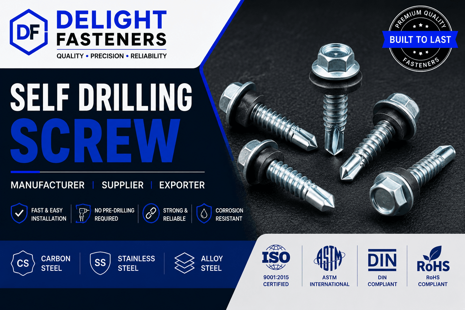 You are currently viewing Self Drilling Screw Manufacturer, Supplier & Exporter in India