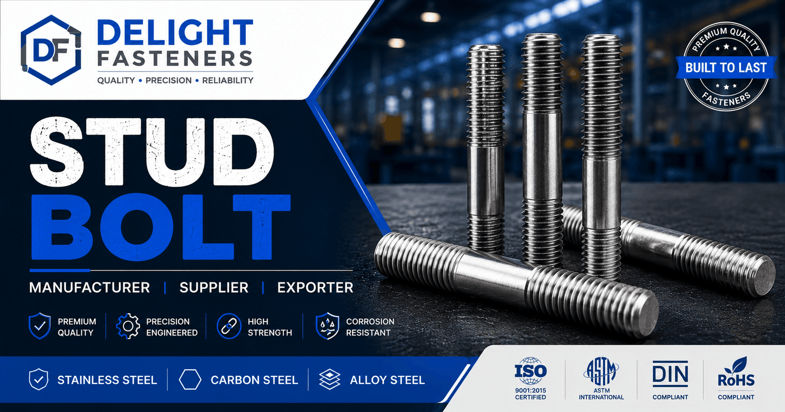 You are currently viewing Stud Bolt Manufacturer, Supplier & Exporter in India