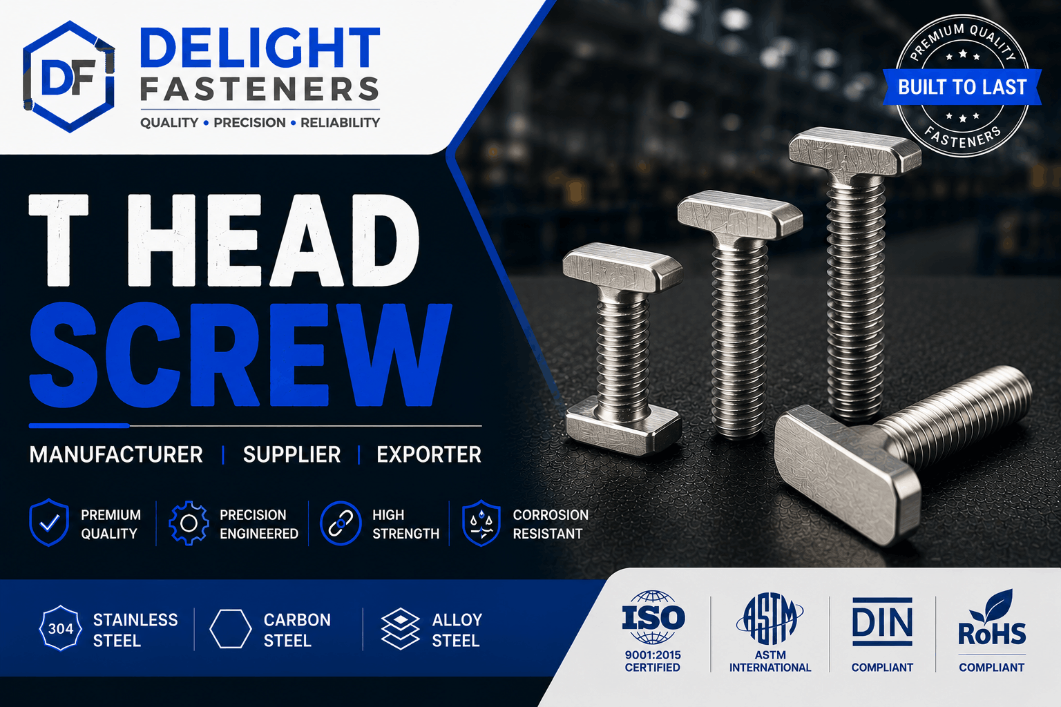 You are currently viewing T Head Screw Manufacturer, Supplier & Exporter in India